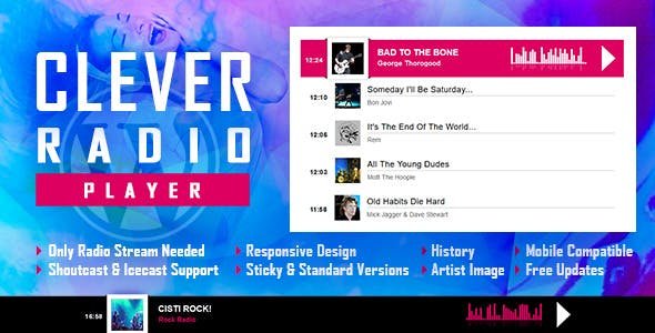 CLEVER v2.2.2 - HTML5 Radio Player With History - Shoutcast and Icecast - WordPress Plugin