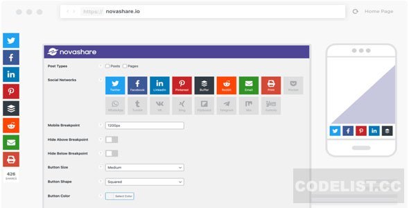 Novashare v1.4.9 - WordPress Social Sharing Plugin
