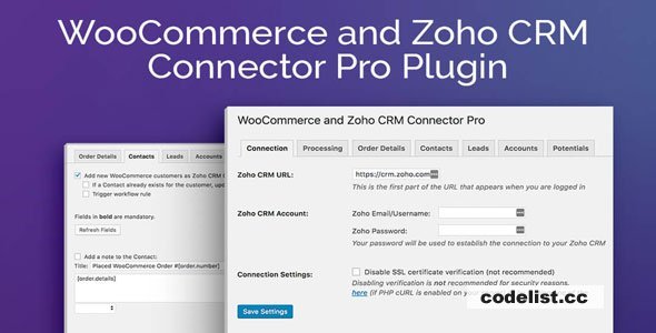 Zoho CRM Connector Pro for WooCommerce 2.1.11