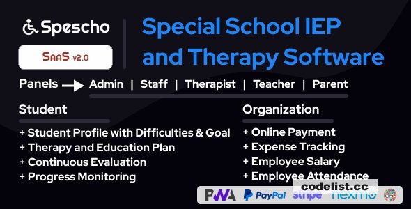Spescho v1.0 - Special School IEP and Therapy Software