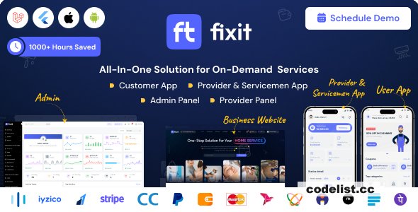 Fixit v1.0.12 - Multi Vendor On Demand, Handyman, Home service Flutter App with Admin Complete Solution