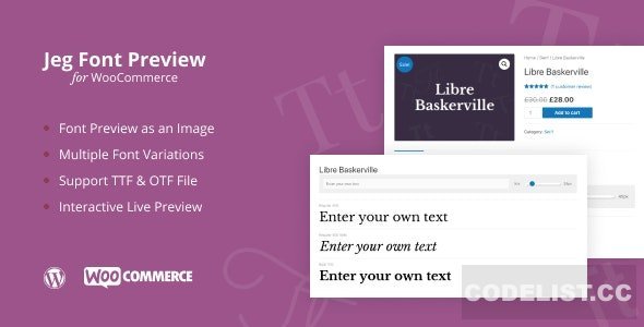 Jeg Font Preview v1.0.5 - WooCommerce Extension WordPress Plugin