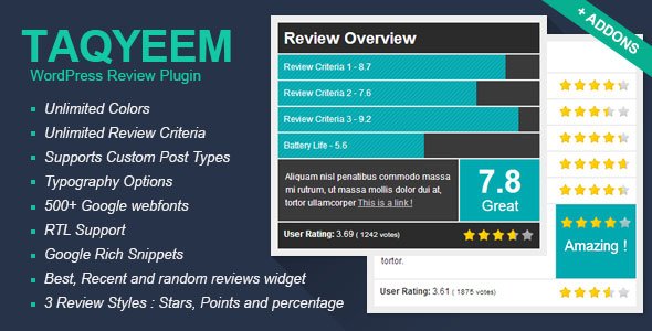Taqyeem v2.6.4 - WordPress Review Plugin